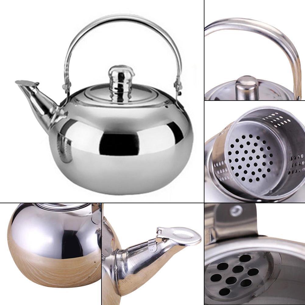 1/1.5/2/2.5L Stainless Steel Tea Pot Coffee Pot with Tea Strainer Infuser Filter