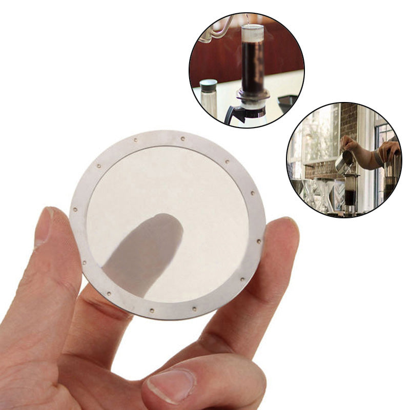 2pcs Coffee Filter Reusable Stainless Steel 250 Mesh For Aeropress Coffee Maker