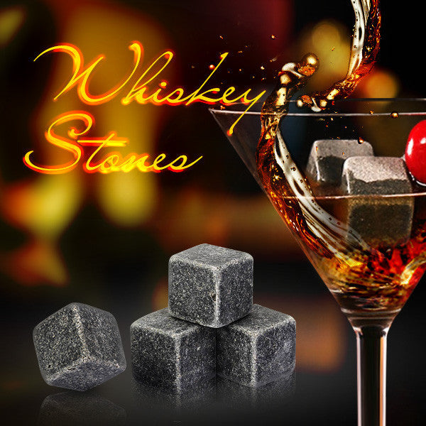 9Pcs Whiskey Stones Rocks Ice Cubes Velvet Bag Whisky Rocks Beer Ice Stone