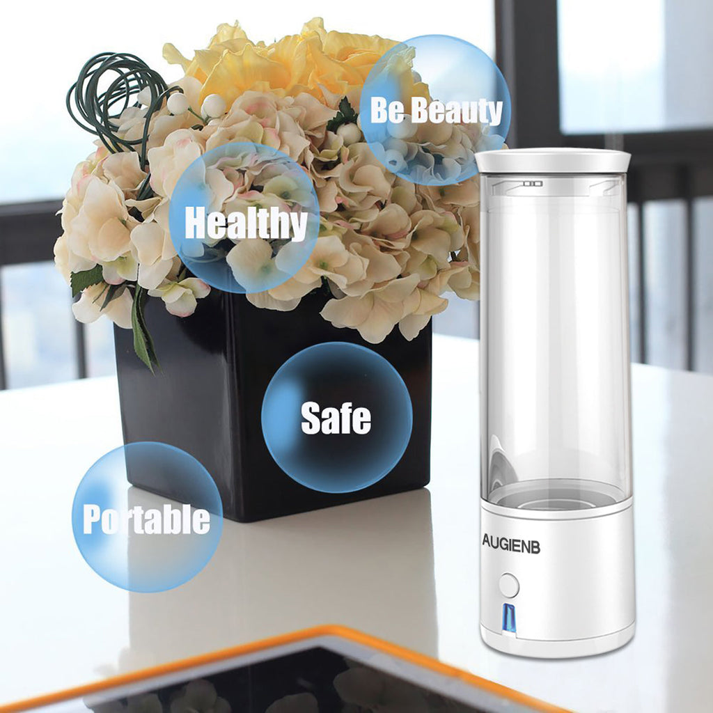 AUGIENB WH02 Portable Smart Hydrogen-Rich Cup Water Generator Ionizer Maker Healthy Alkaline Energy Cup Water Bottle (USB Cable)