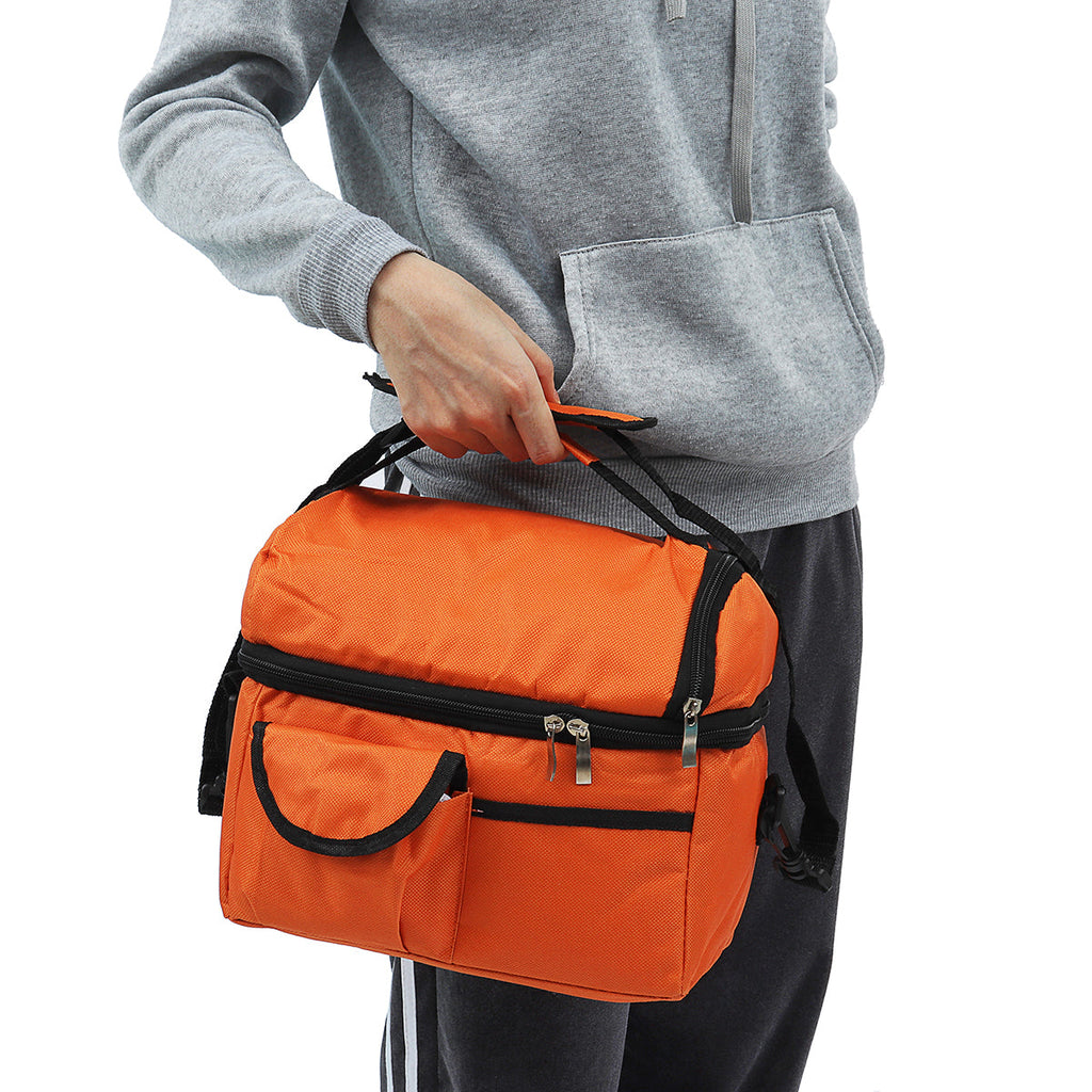 8L Insulated Lunch Box Tote Men Women Travel Hot Cold Food Cooler Thermal Bag  (Black)