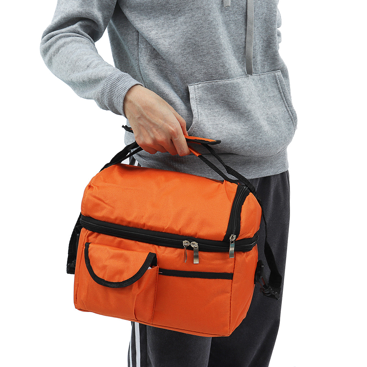 8L Insulated Lunch Box Tote Men Women Travel Hot Cold Food Cooler Thermal Bag  (Black)