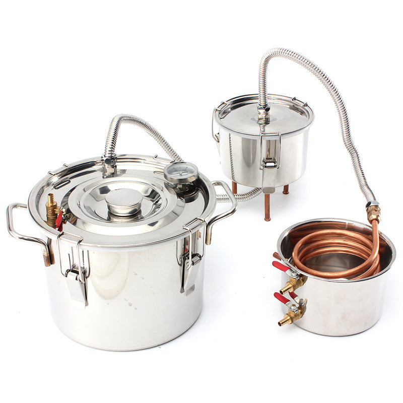 10L 2Gal Home DIY Alcohol Distiller Moonshine Ethanol Copper Still Stainless Kit Still Stainless Brewing Equipment   (Copper)