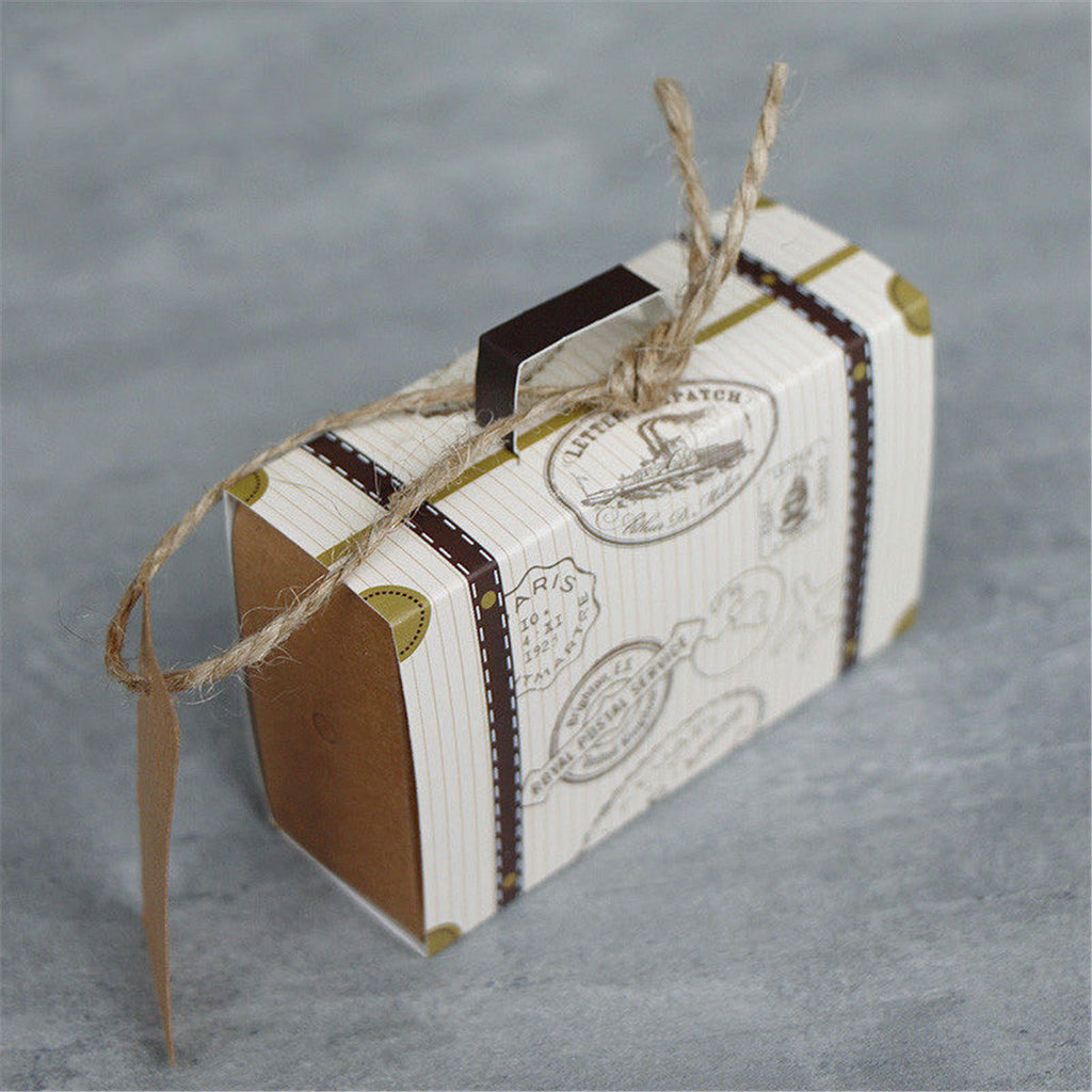 50/100PCS Suitcase Drawer Design Wedding Party Favour Gift Candy Storage Decorations Paper Boxes