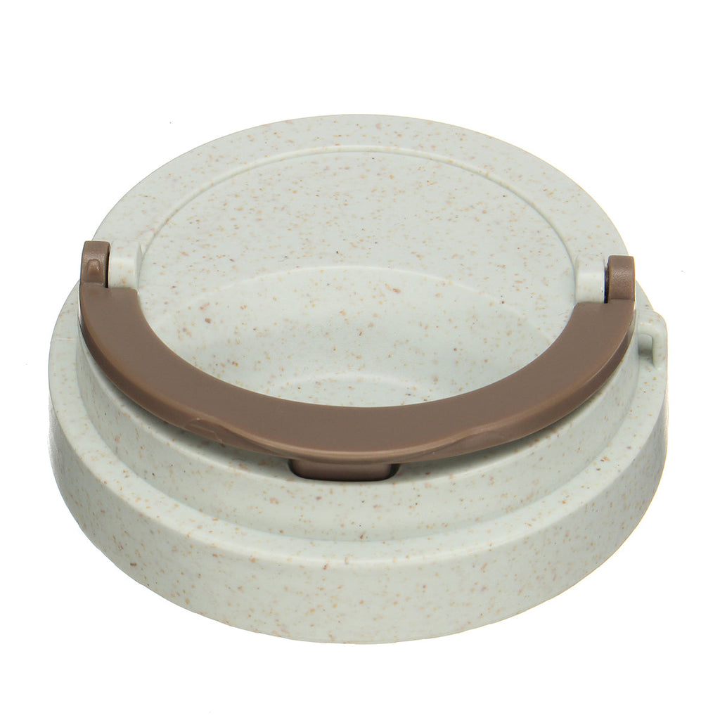 400L Wheat Straw Portable Double-wall Vacuum Bottle Coffee Cup Insulated Mug Water Bottle (Light Blue)