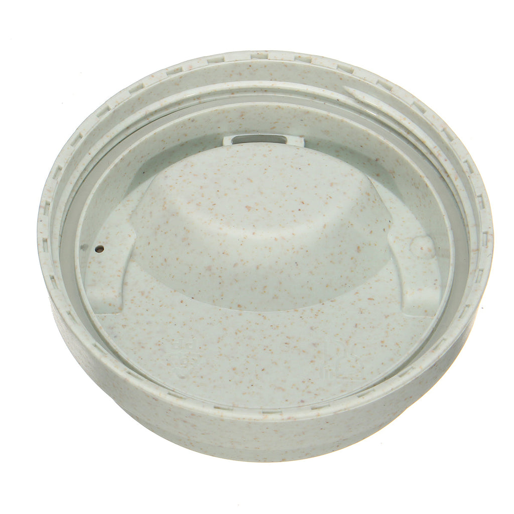 400L Wheat Straw Portable Double-wall Vacuum Bottle Coffee Cup Insulated Mug Water Bottle (Light Blue)