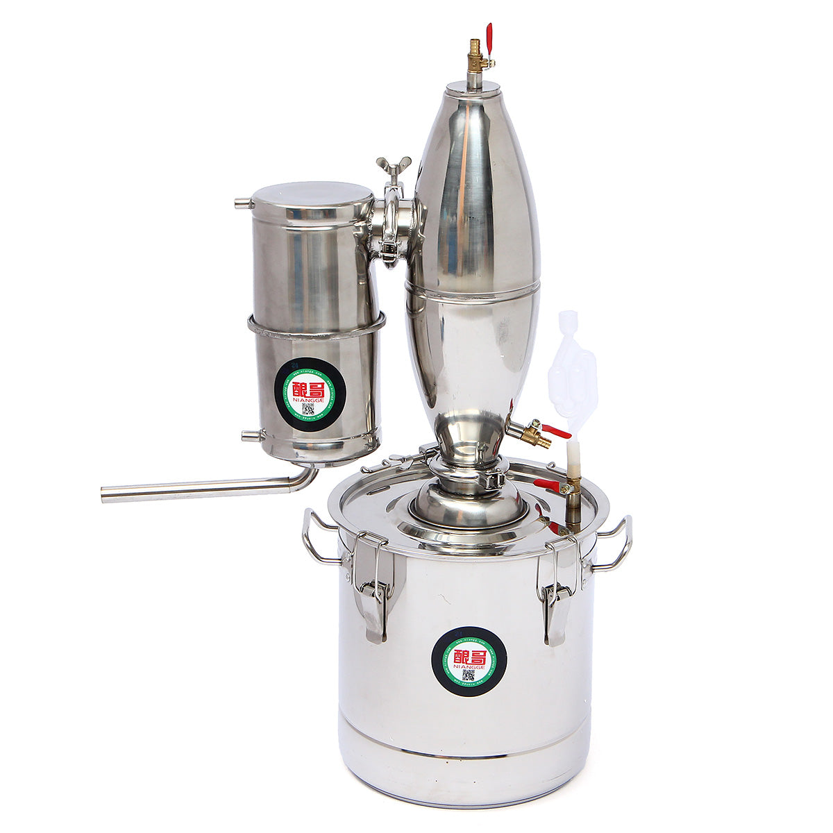 20L/5Gal W*ine Alcohol Water Distiller Moonshine Still Boiler Stainless Copper With Water Pump