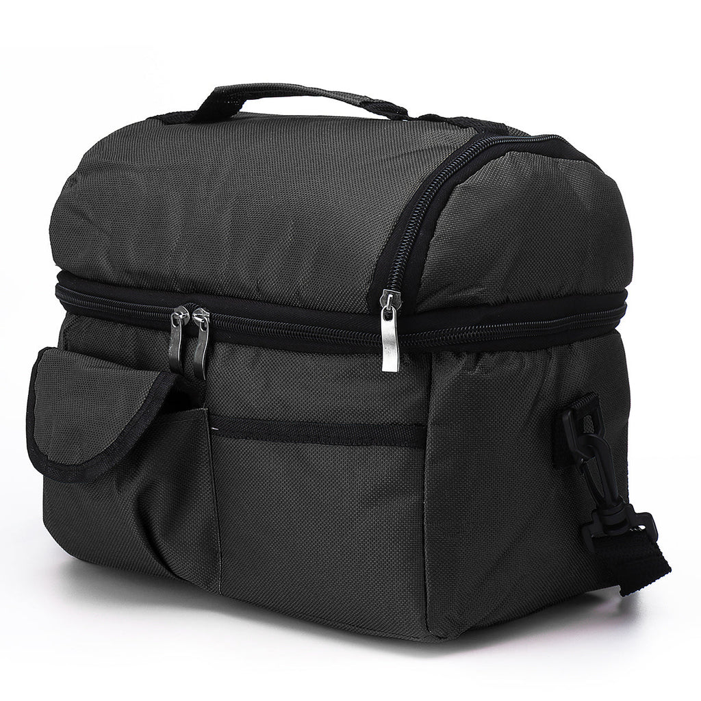 8L Insulated Lunch Box Tote Men Women Travel Hot Cold Food Cooler Thermal Bag  (Black)