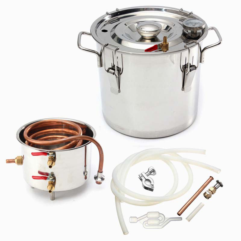 12l Professional Stainless Boiler Alcohol Moonshine Water Copper W*ine B*eer Making Hine Home Stainless Alcohol Distiller Gift (Copper)