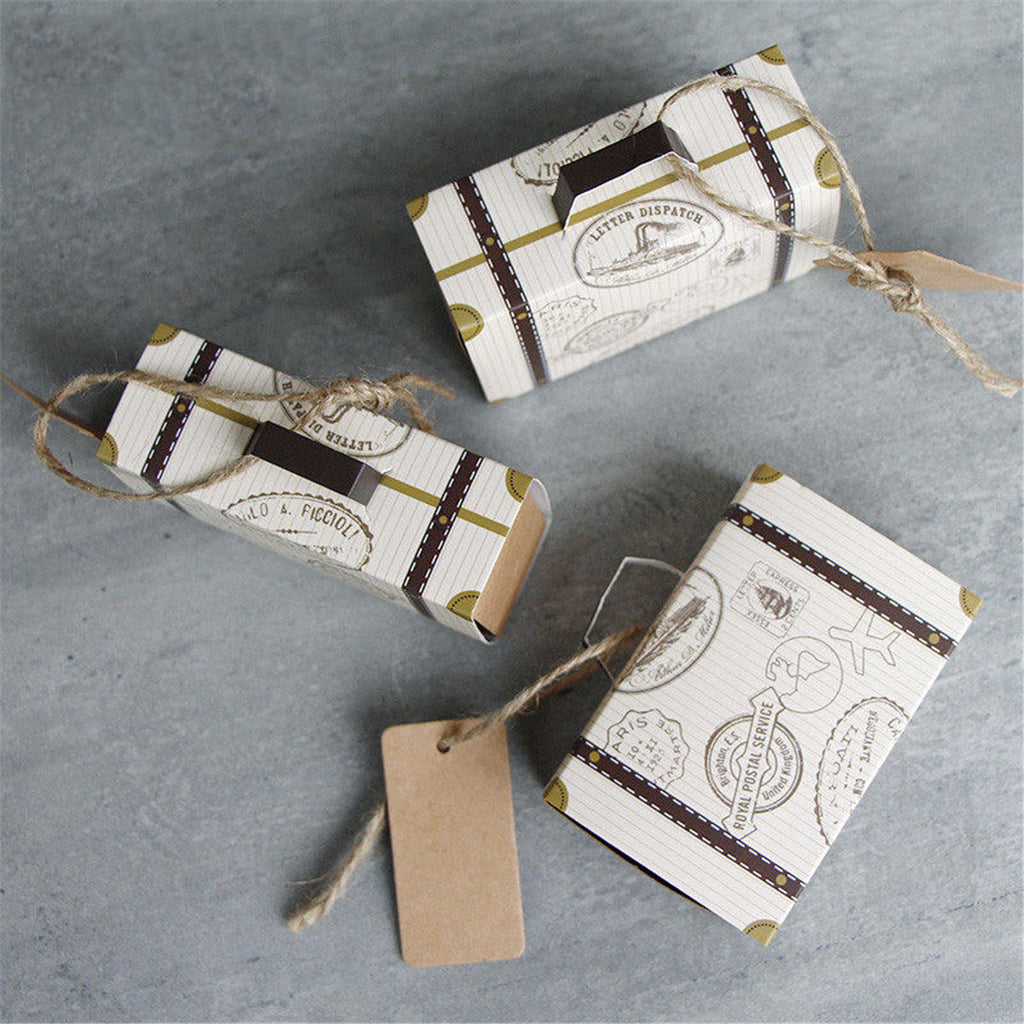 50/100PCS Suitcase Drawer Design Wedding Party Favour Gift Candy Storage Decorations Paper Boxes