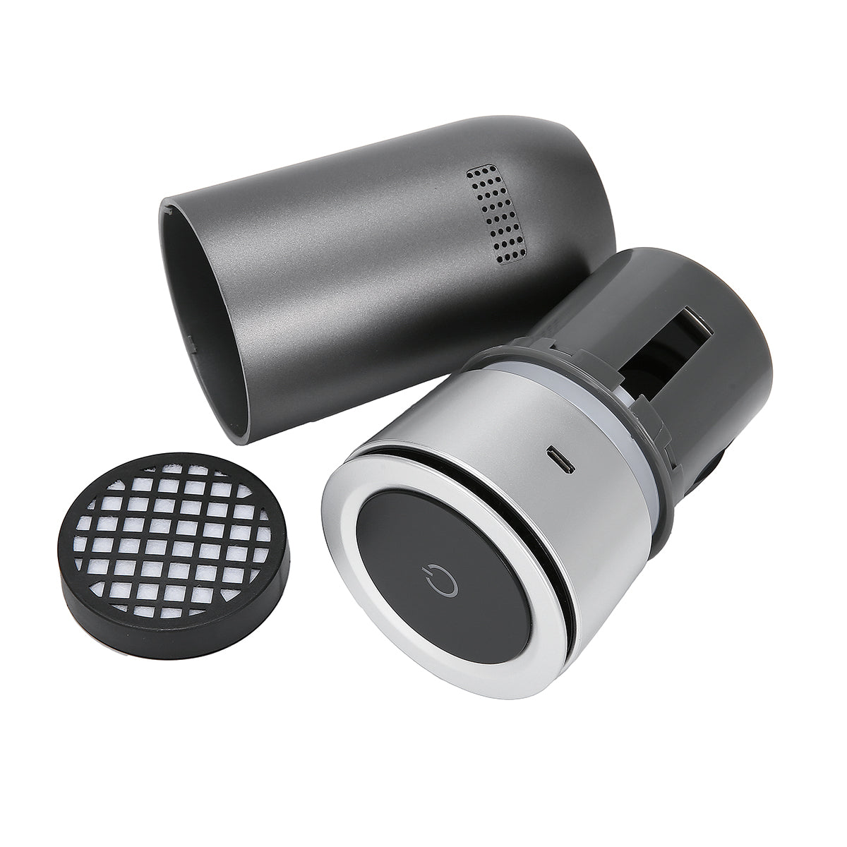 AUGIENB Air Filter 12V Negative Ions Air Cleaner Ionizer Air Freshener Car Charger Auto Mist Maker Pm2.5 Eliminator Cup USB Charging for Car/Home (Grey)