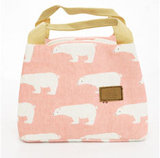 Bento Pouch Lunch Linen Cotton Bag Thermal Insulated Lunch Box Tote Cooler Bag