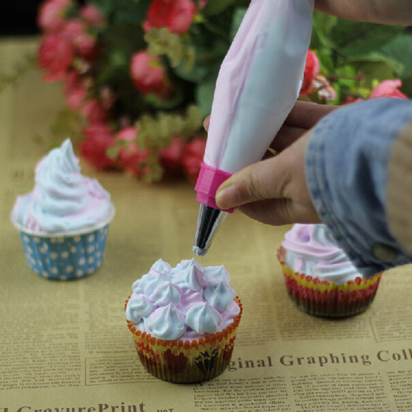 5Pcs Stainless Steel Nozzles Dual Color Lcing Piping Bag Cake Tool Cake Decoration Converter
