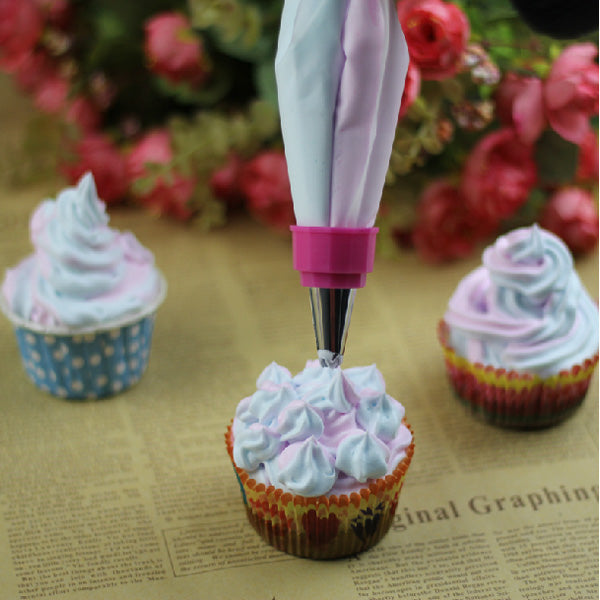 5Pcs Stainless Steel Nozzles Dual Color Lcing Piping Bag Cake Tool Cake Decoration Converter