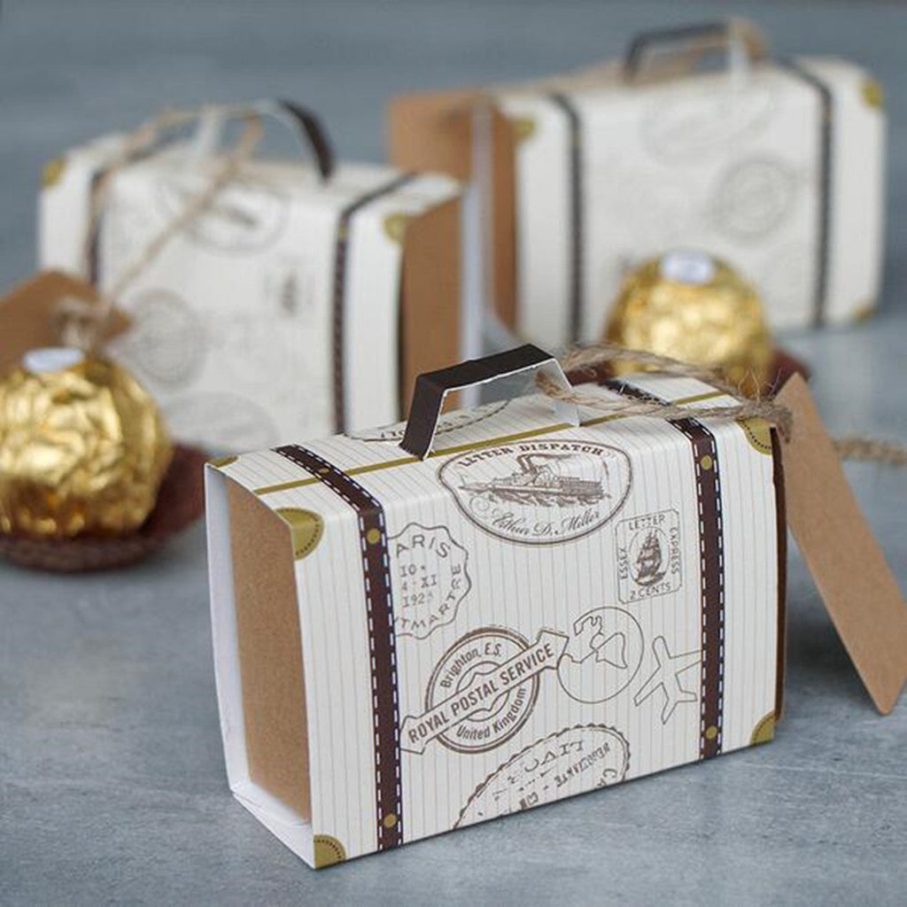 50/100PCS Suitcase Drawer Design Wedding Party Favour Gift Candy Storage Decorations Paper Boxes