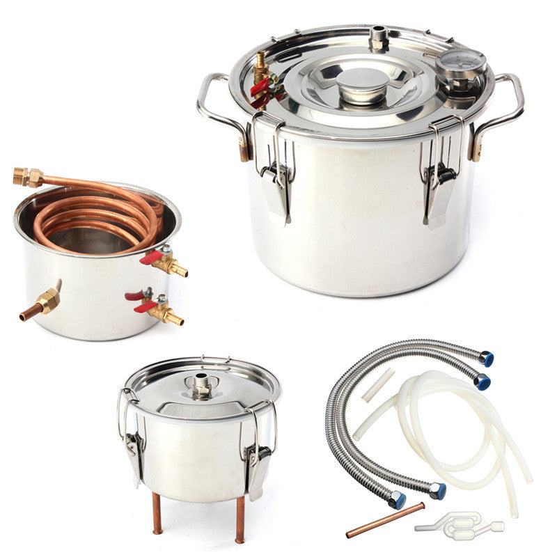 10L 2Gal Home DIY Alcohol Distiller Moonshine Ethanol Copper Still Stainless Kit Still Stainless Brewing Equipment   (Copper)