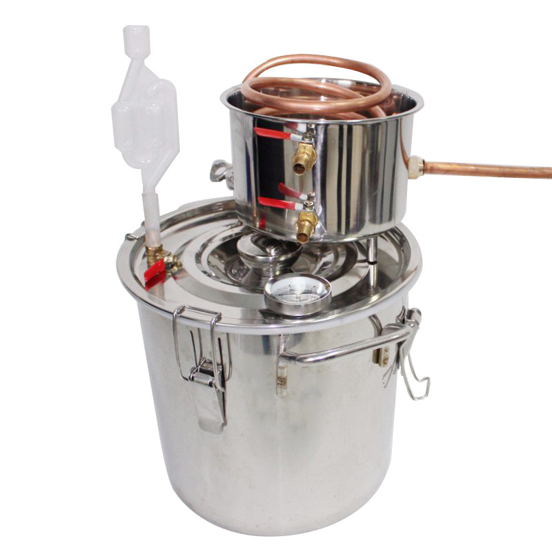 12l Professional Stainless Boiler Alcohol Moonshine Water Copper W*ine B*eer Making Hine Home Stainless Alcohol Distiller Gift (Copper)